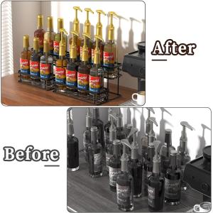 Function 2 Tier Coffee Syrup Stand Holder Rack for Coffee Bar Standard or