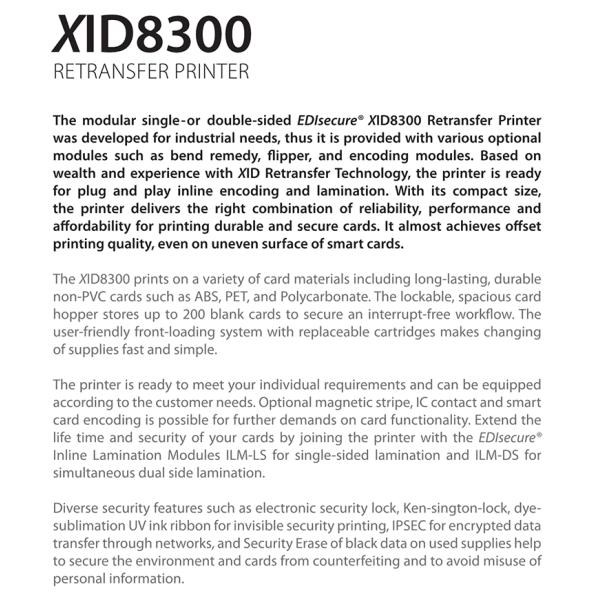 MATICA XID8300 300dpi Dye-sublimation Retransfer ID Card Printer for PVC Hologram Cards