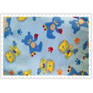 Cartoon Printed 150gm Cotton Flannel Cloth Double Side Bushed For Baby Bedding