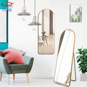 Gold Standing Salon Led Floor Mirror for Full Length Dressing Decor in