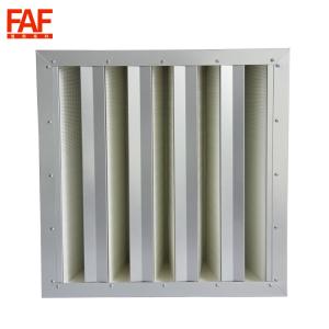 HEPA V Bank Filter Microfiber Medium Material For Air Handling Unit