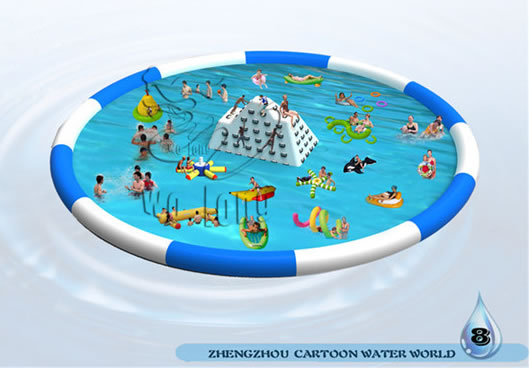 large summer hot inflatable water park