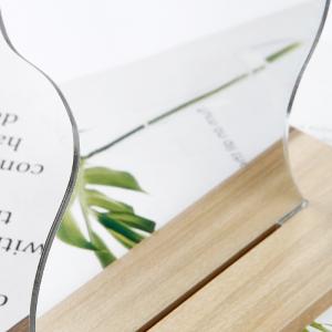 Curvy Portable Lighted Makeup Mirror Wood Stand For Vanity