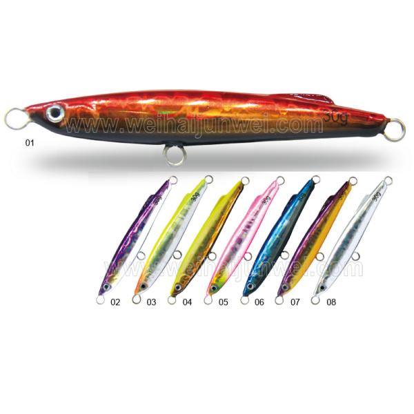 New design best sale 30g 8cm lead metal jig fishing lure color could be customized