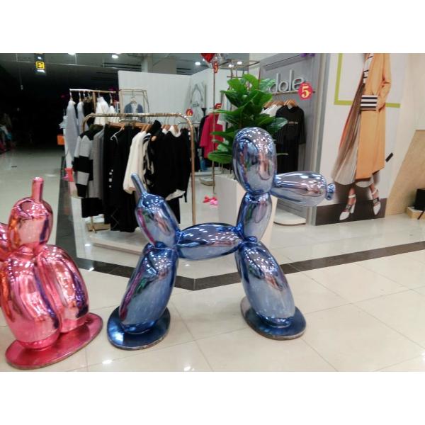 customize size hotel mall decoration dog statue with metal color as decoration statue in shop/ mall /event
