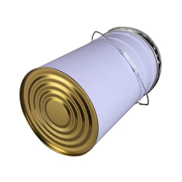 Embossed Printing Rust Resistant White Metal Paint Bucket And Lid Removable