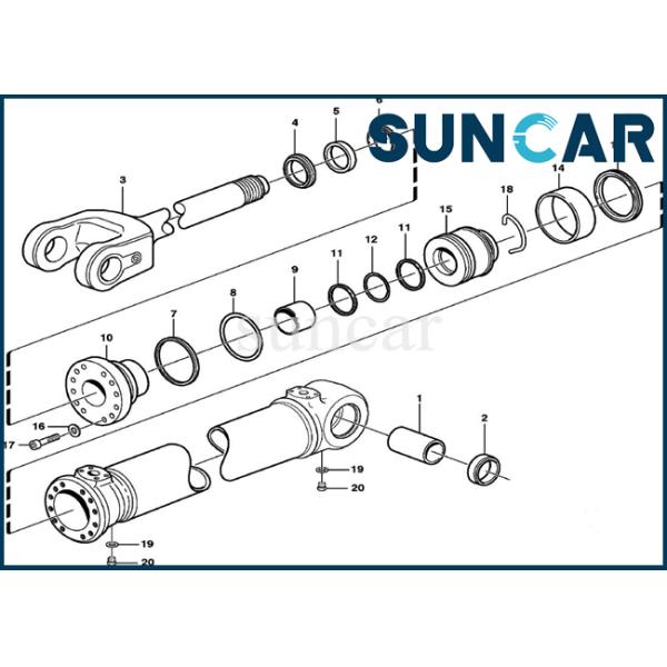 VOE11715865 11715865 Lifting Cylinder Seal Kit Models L90E L90F SUNCARVO.L.VO Loader Sealing Kits