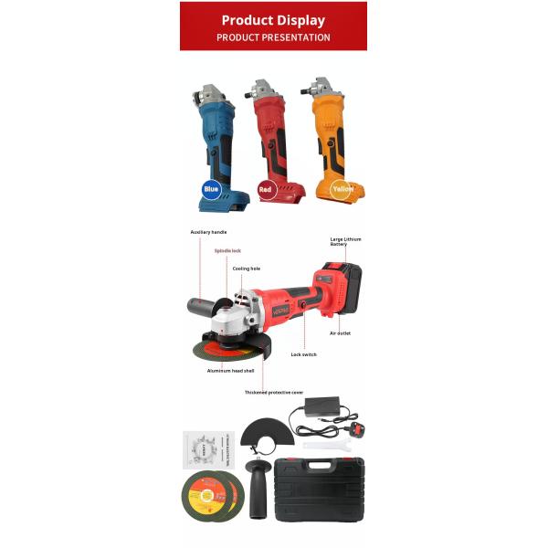 Multifunction Rechargeable Lithium Angle Grinder 10000r/Min High Speed