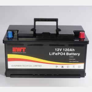 Long Lasting 12V 120AH Lifepo4 Battery Pack For Solar System Black Charge