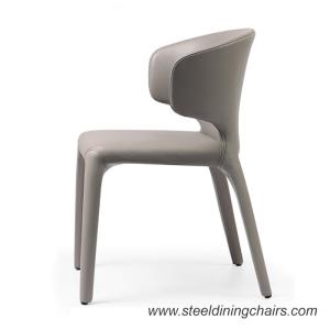 ISO9001 1.5MM 6KG Metal Dining Chairs With Upholstered Seats