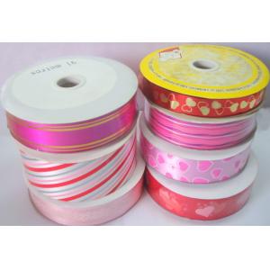 Promtional Bright Pink Printing Ribbon Roll For Gift Wrapping