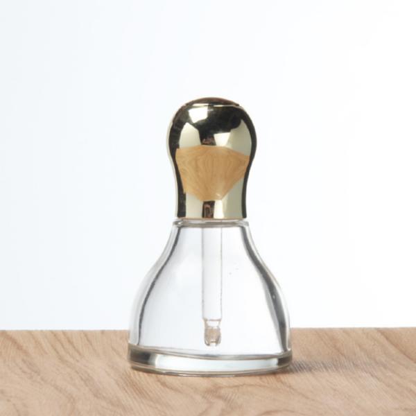 Cosmetics Empty Glass Dropper Bottles Spot 40ml Transparent Stamper Shape