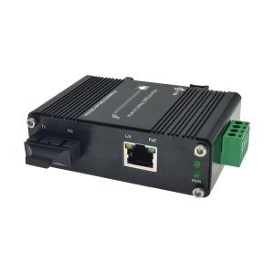 Mini Industrial 1000BASE-X to 10/100/1000BASE-T 60W PoE+ Media Converter