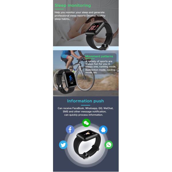 116 Plus Bluetooth Calling Smartwatch BLE4.0 160mAh Heart Rate Watch Band For IPhone