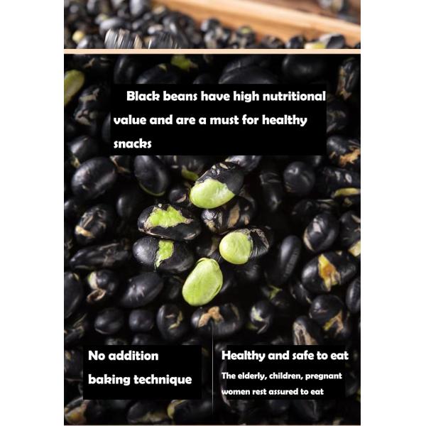 High Fiber Roasted Black Beans Snack Crispy Salted