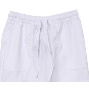 Elastic Waist Draw String White Chef Pants