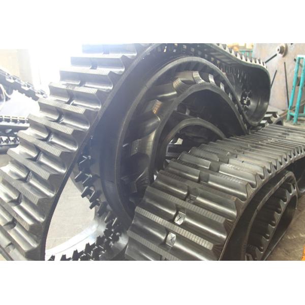 Quality 100mm Pitch Dumper Rubber Tracks Black Color With High Tensile Strength for sale