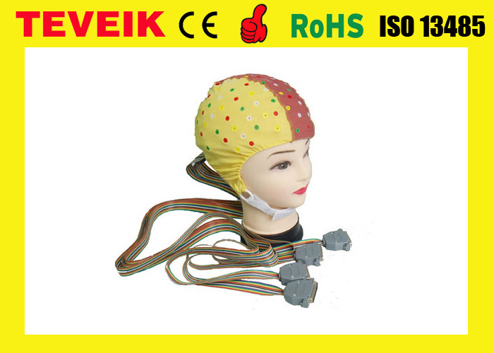 Wholesale Reusable EEG Machine128 Leads Yellow EEG Skull Cap With Tin Electrode , CFDA Standard from china suppliers