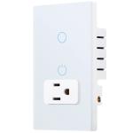 IOS / Android Compatibility Wifi Smart Socket 15A With 1 Gang Wifi Switch