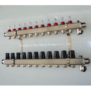 RVS Verdelers voor vloerverwarming met flowmeters , Vloerverwarming verdelers