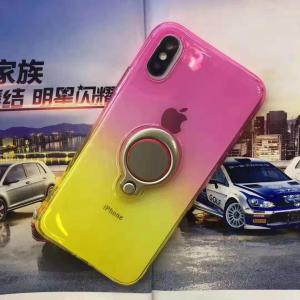 Wholesale Double Color Gradient Ring Magnetic Car Mount Holder Soft TPU Case Back Cover For IphoneXS IphoneXR IphoneXS MAX Iphone8 from china suppliers
