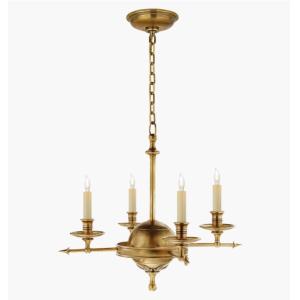 CHC 1448 Visual Comfort Small Leaf And Arrow Chandelier 14" Height Bronze /
