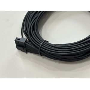 Custom PSU power connector cable, 8 pin male female wire harness, sleeved