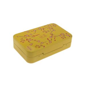 Child Resistant Mini Tin Cans Small Metal Box with Lid Yellow Printed Candy Mint