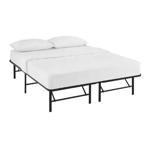 Coastal Style King Iron Frame Bed with Simple and Strong Folding Design in Mail