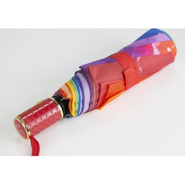 Auto open close 3 Foldable Umbrella Windproof Plastic Handle