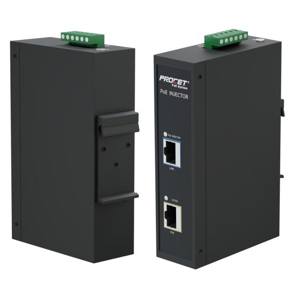 CE Industrial Poe Injector Power Rail Installation Gigabit Transmission