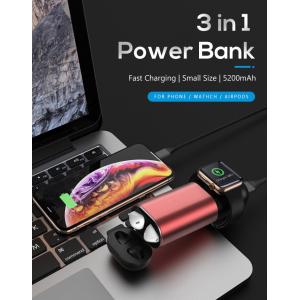 Qi Standard 5200mAH Wireless Charger Power Bank 3 In 1