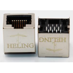 Wholesale Gold Plating Contact Terminal 180 SMT RJ45 Connector R / A 50U&quot; Single Port Shielded from china suppliers