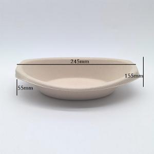 Microwave Safe Oval Biodegradable Bagasse Tableware Oilproof Bowls For Noodle