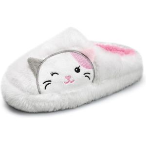 High-Density Memory Foam Kids Indoor Slippers with Breathable Faux Fur Lining