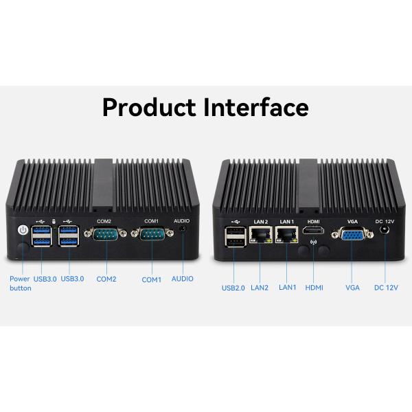Linux Fanless PC With Dual COM M.2 Storage Industrial Intel J6412 Mini PC