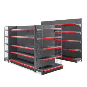 Wire Mesh Back Panel Metal Wire Display Shelving For Supermarket Retail Store