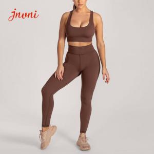 China Soft Racer Back 220gsm Yoga Workout Clothes Set RGS Push Up Energy Bra on sale