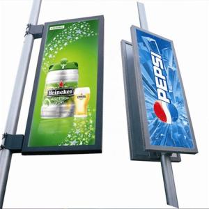 Light Pole Roadside LED Display , P4 Outdoor Led Billboard