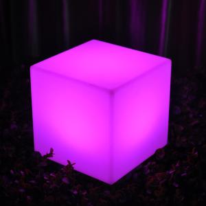Wholesale Muti-Color LED Illuminated Cube Stools 40 Cm Rechargeable Remote Control from china suppliers