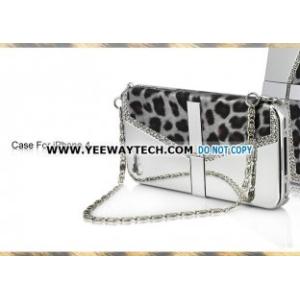 Wholesale iphone 4S back covers 42232 Xcase - Chain Handle Rhinestone Leopard Case with Stand for iPhone 4 (Silver) from china suppliers