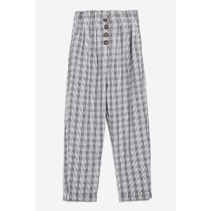 custom make grey checked modern work pants,casual pants with front four buttons