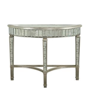 Antique Silver Mirrored Furniture Demilune Console Table Custom