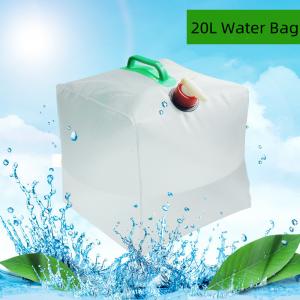 China Collapsible Water Storage Outdoor Fishing Gear 5 Gallon With Tap White on sale