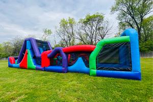 China Large 40 Ft Outdoor Inflatable Obstacle Courses 5k Adults Kids Obstacle Course For Rent on sale