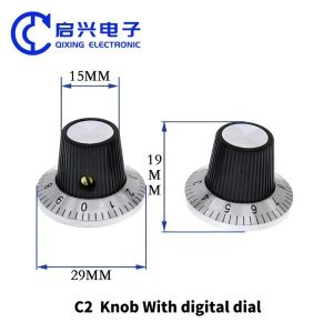 6mm Potentiometer Knob C1/C2/C3 Bakelite Guitar Knobs