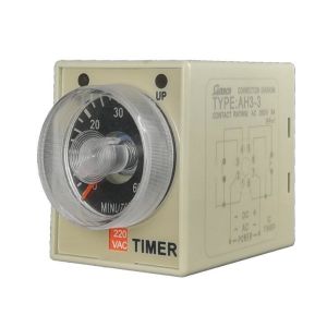 Power On Delay Timer 0-60 second Relay 220V AH3-3 With Socket Base PF083A