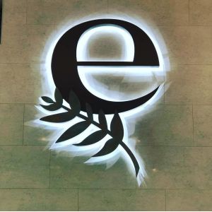 China Custom Fabricated Metal Signs in with Brushed Aluminium Letter and LED Back Lighting on sale