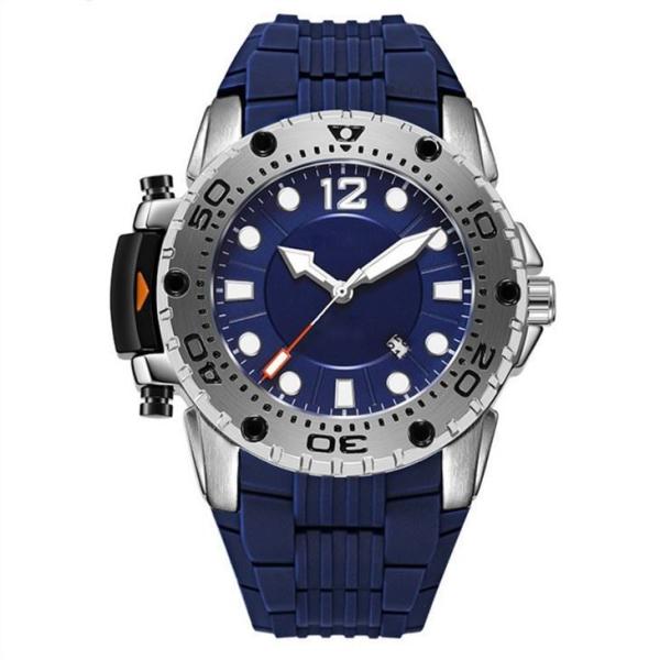 51mm Case Silicon Male Watches Pointer Display ROHS Waterproof