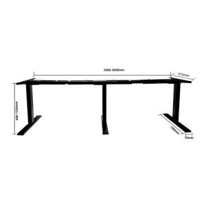 Electric Adjustable Height L Shaped Desk with Triple Motor Design and PANEL Wood